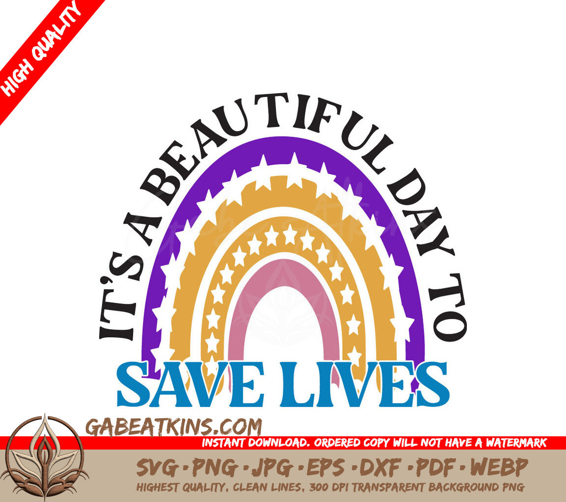 Rainbow Save Lives SVG SVG