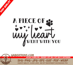 Pet Memorial Heart & Paw Prints SVG SVG