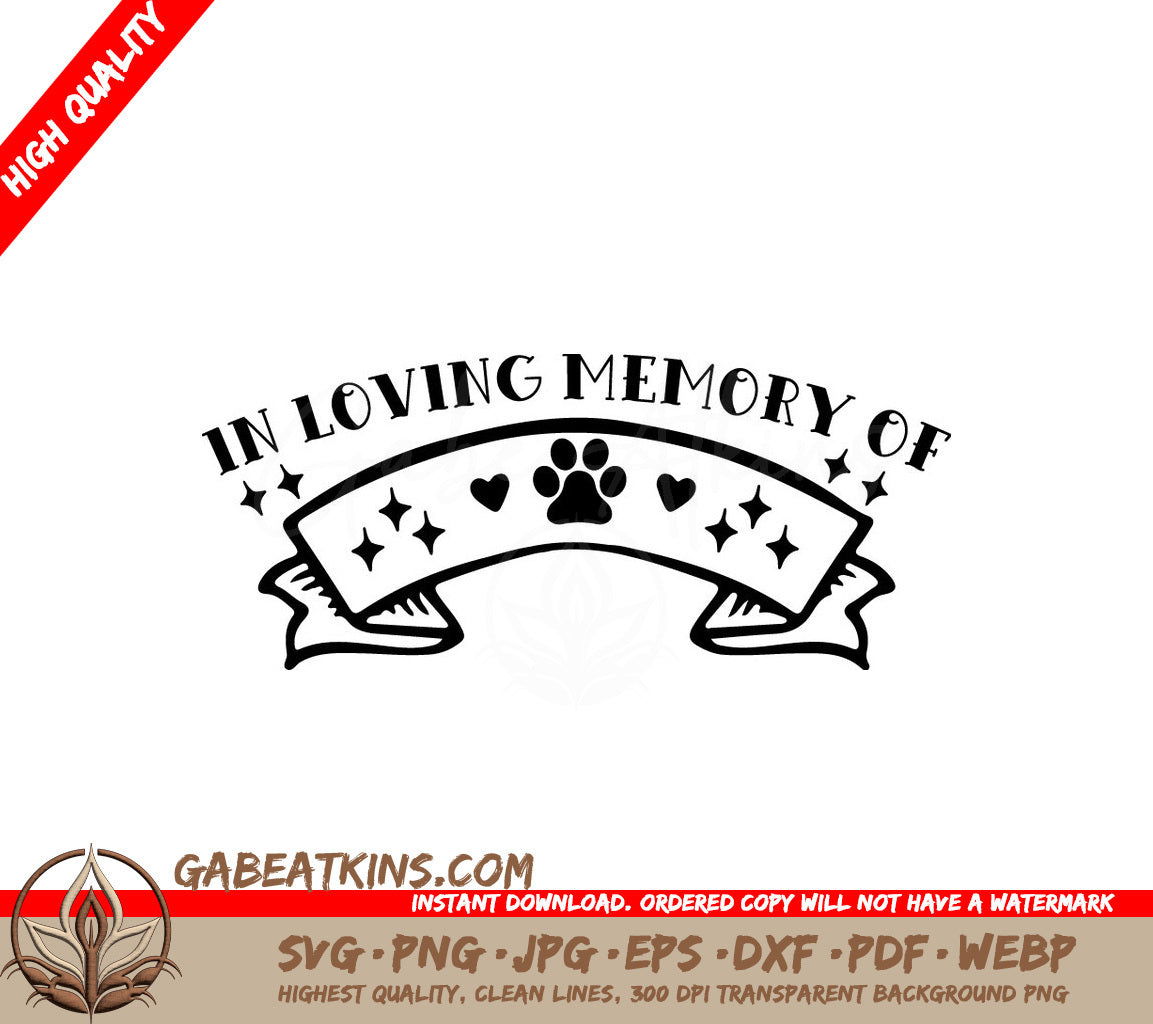 Pet Memorial Paw Print SVG SVG