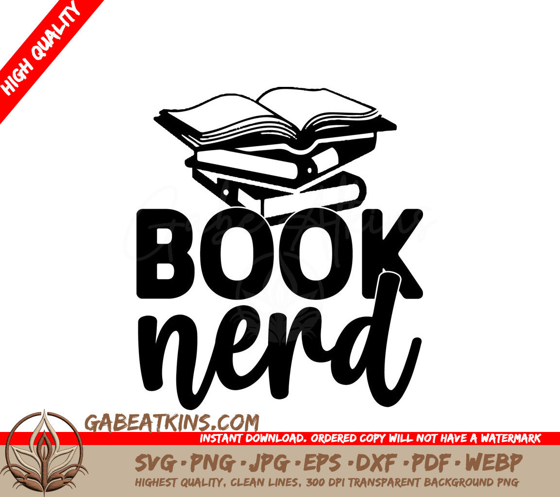 Book Nerd Stack SVG Design SVG