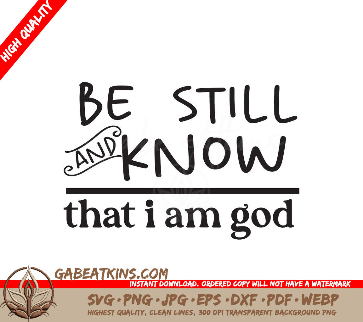 Be Still & Know God SVG SVG