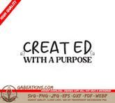 Retro Christian Created With Purpose SVG SVG