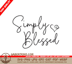 Cursive Simply Blessed SVG SVG