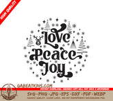 Love Peace Joy Christmas Ornament SVG SVG