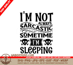 Sarcastic Sleeping SVG Design SVG