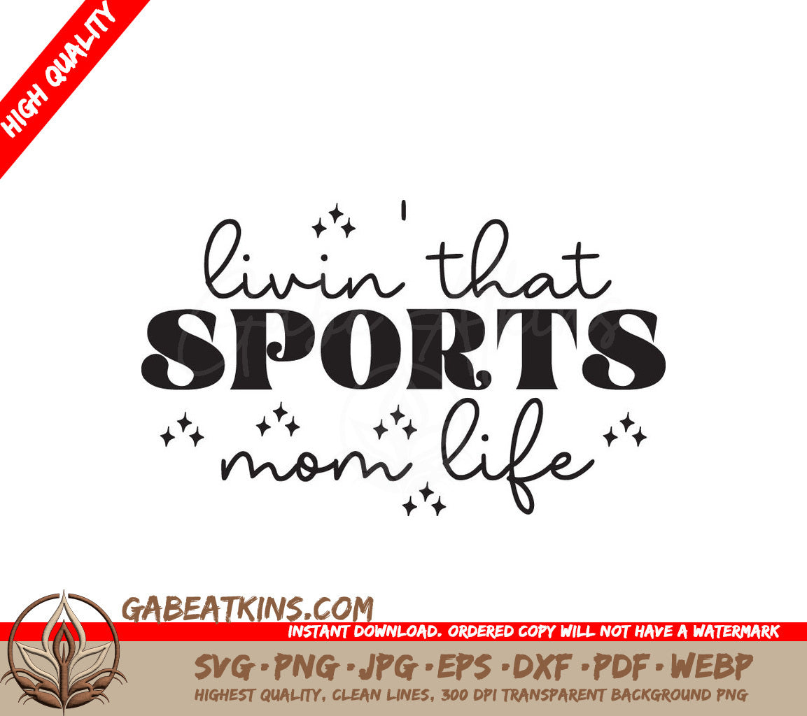 Sports Mom Life SVG Design SVG