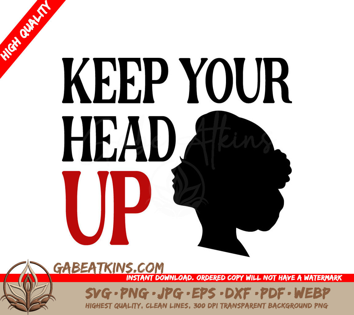 Strong Woman Head Up SVG SVG