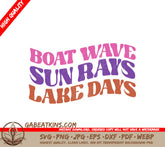 Lake Days Boat Wave SVG SVG