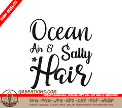 Ocean Air & Salty Hair SVG SVG
