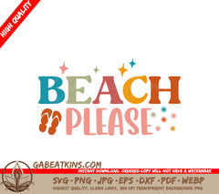 Beach Please Colorful SVG Sign SVG
