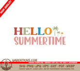 Hello Summertime Palm Tree SVG SVG