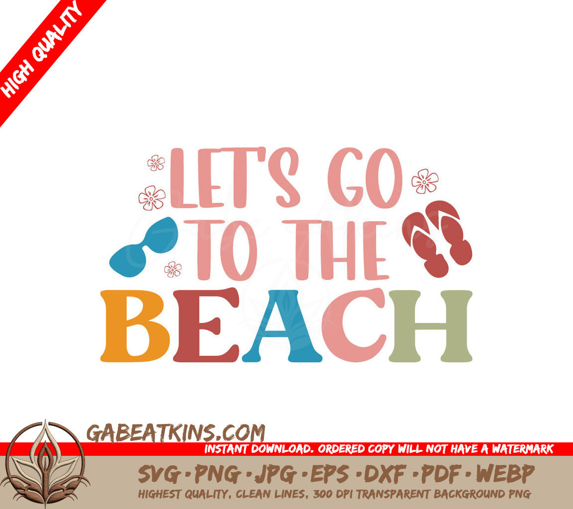 Beach Lets Go SVG Sign SVG