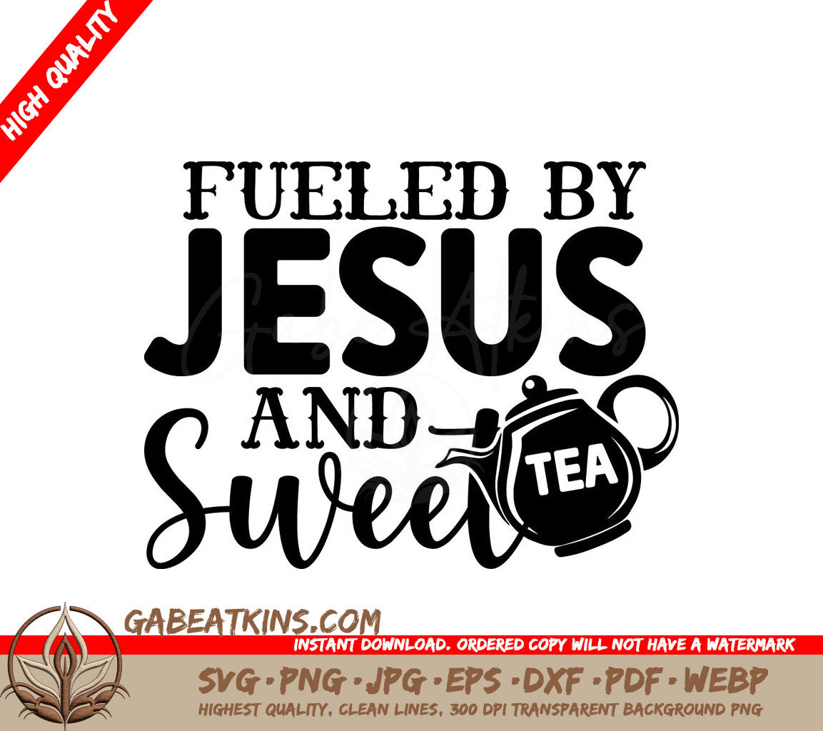 Fueled By Jesus SVG Design SVG