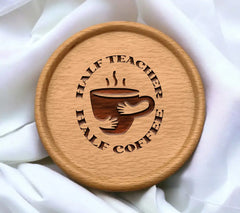 Coffee & Teacher Half-Half SVG SVG