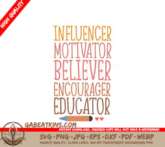 Influencer Motivator SVG Design SVG