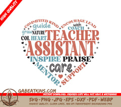 Teacher Assistant Heart SVG SVG
