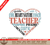 Teacher Heart SVG Design SVG