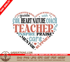 Teacher Heart SVG Design SVG