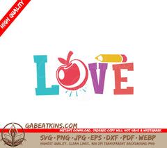 Love Apple Pencil SVG Stickers SVG