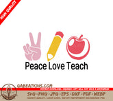 Peace Love Teach SVG Stickers SVG
