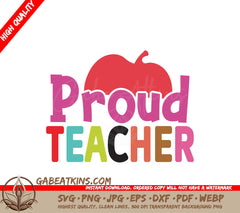Proud Teacher Apple SVG SVG