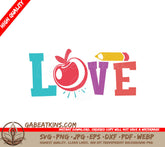 Apple & Pencil Teacher Love SVG SVG