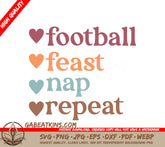 Football Feast Nap Repeat SVG SVG