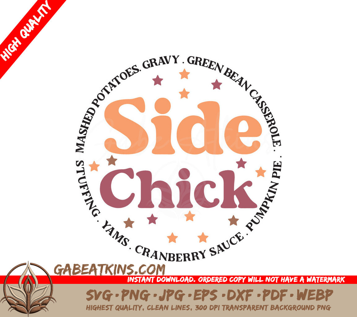 Thanksgiving Side Chick SVG Design SVG