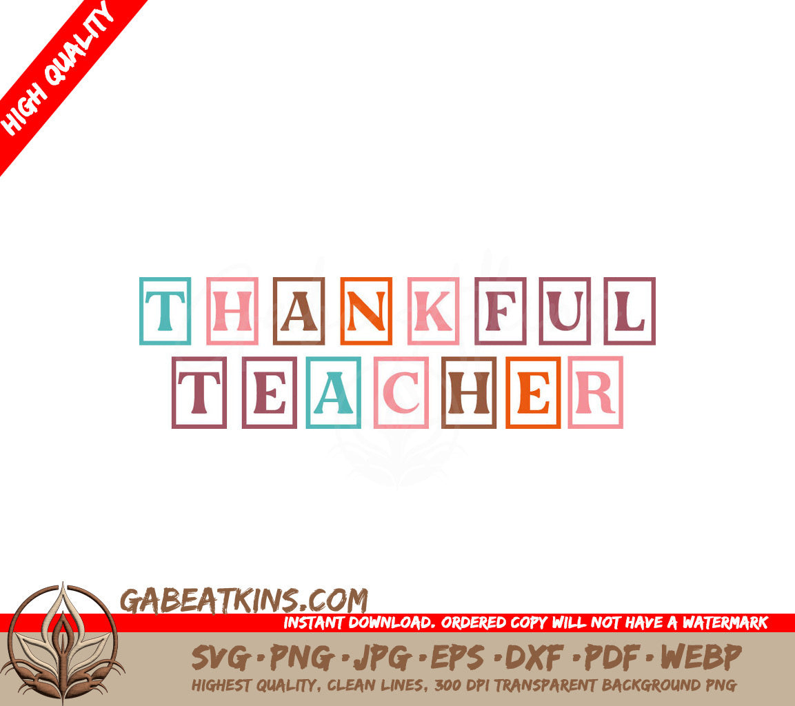 Thankful Teacher SVG Design SVG
