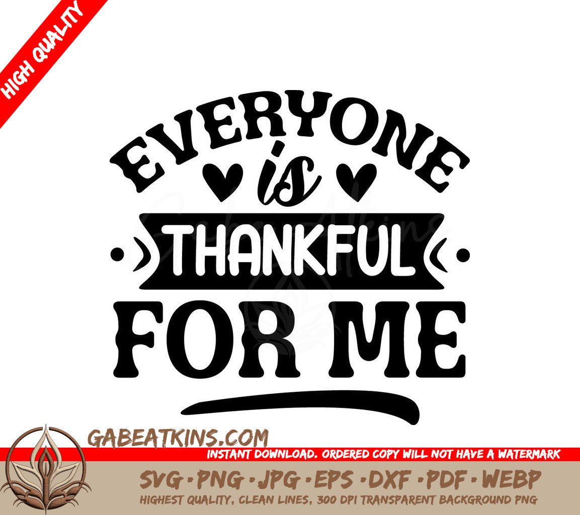 Thankful For Me SVG Design SVG