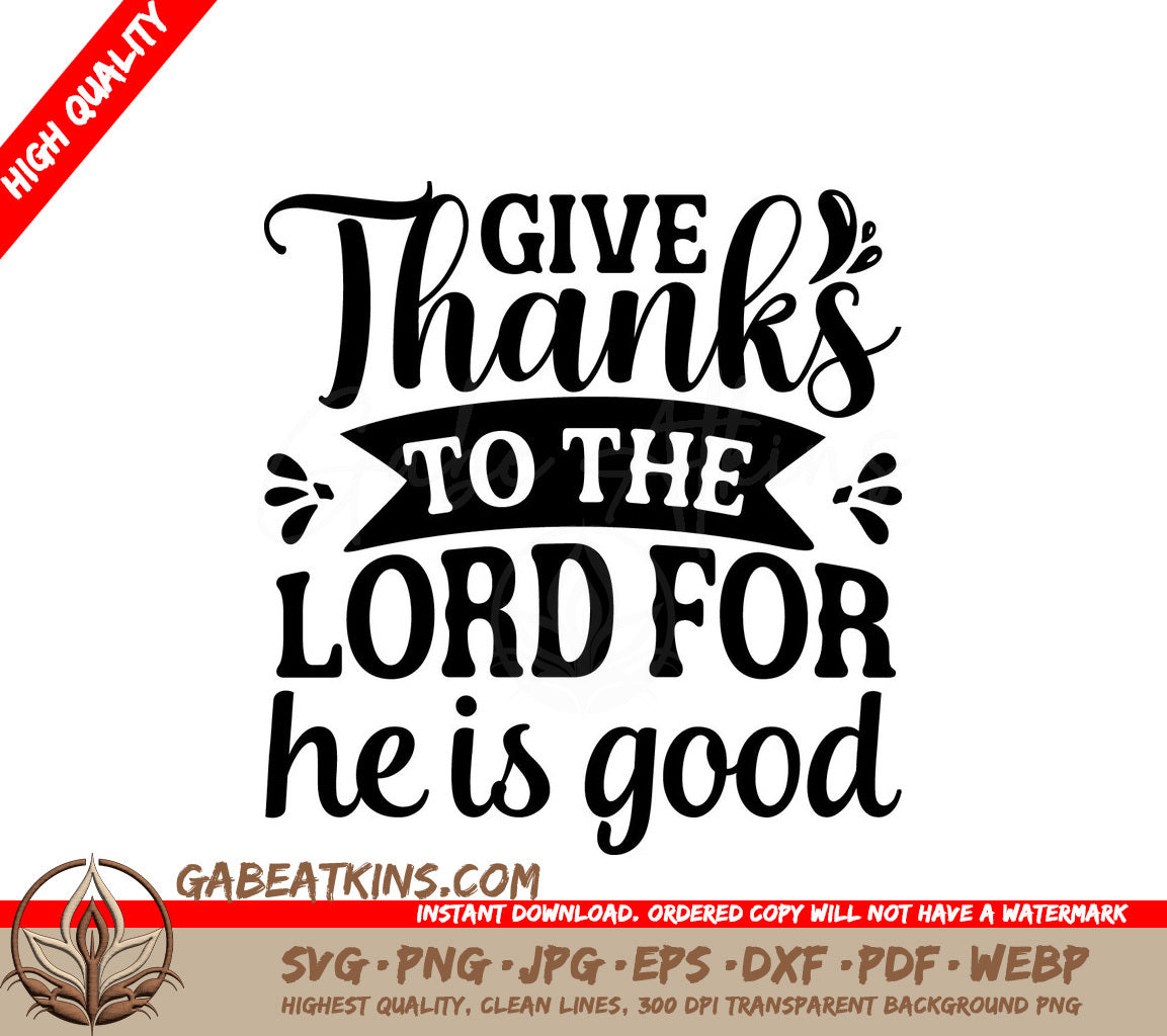 Give Thanks Lord SVG Design SVG