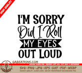 Roll Eyes Out Loud SVG Sticker SVG