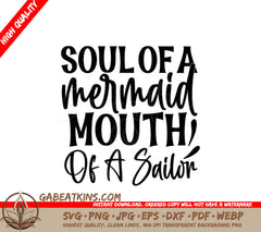 Funny Mermaid Sailor SVG Sticker SVG