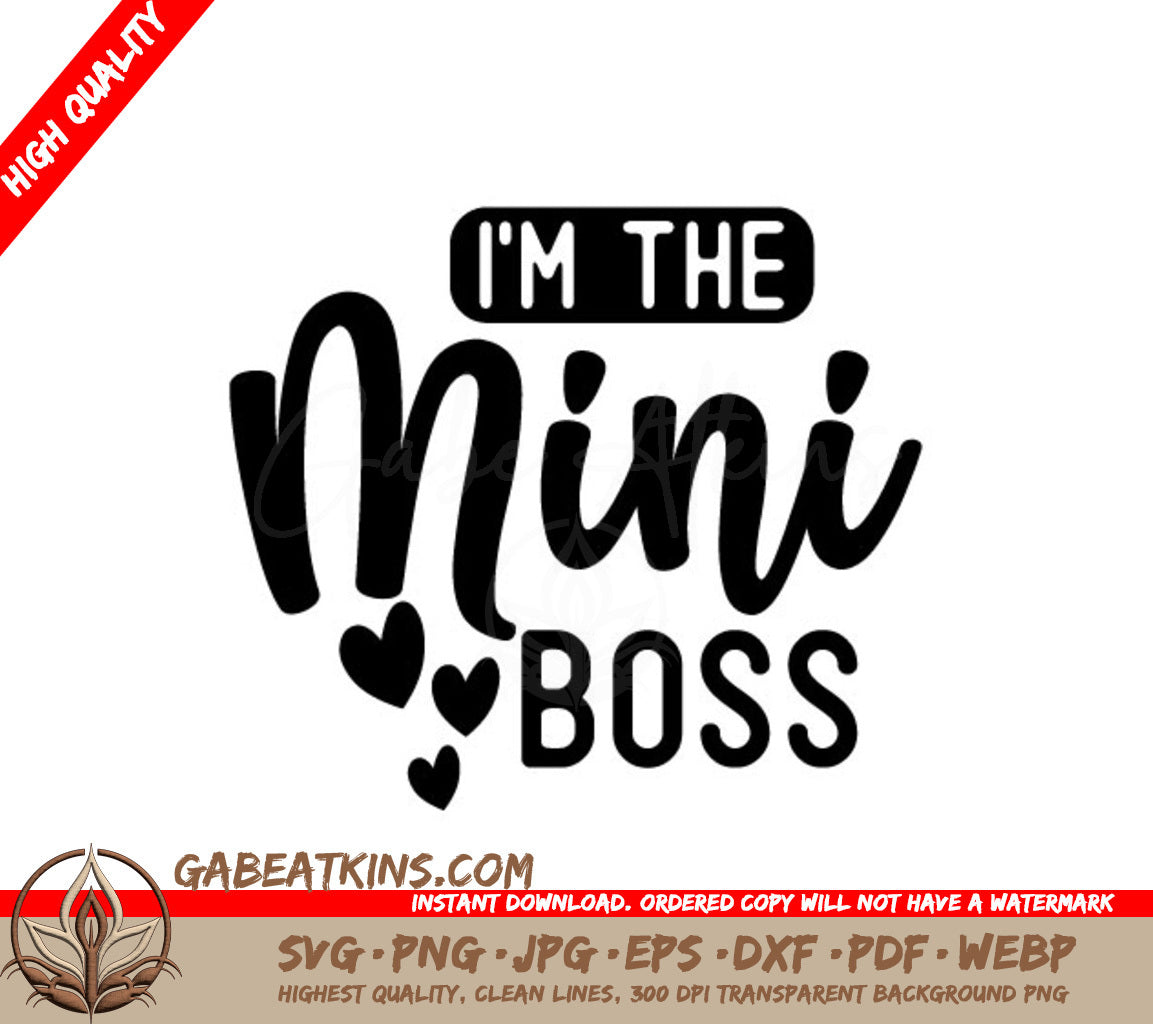 Mini Boss Heart SVG Sticker SVG