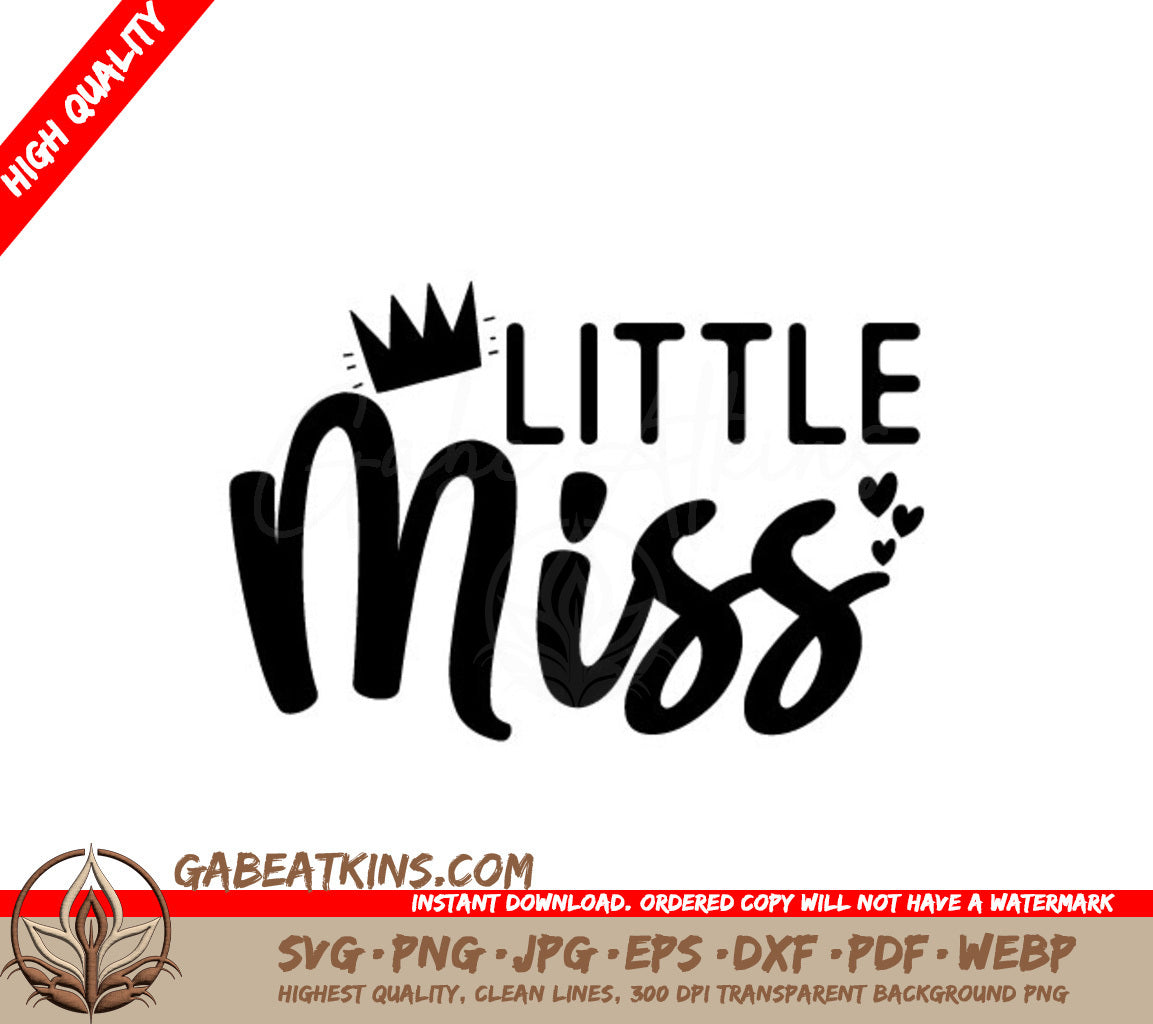 Little Miss Crown Heart SVG SVG