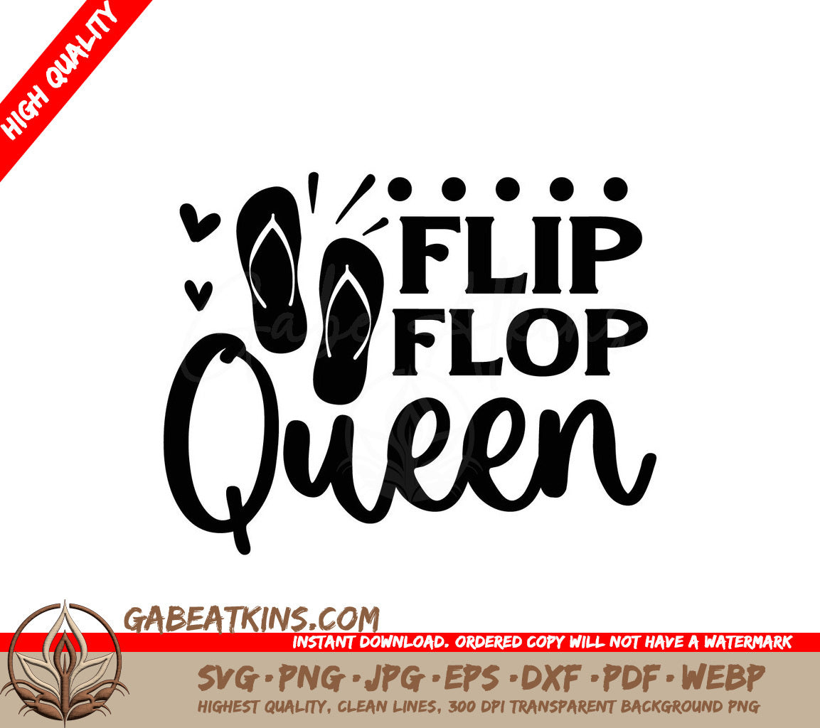 Flip Flop Queen SVG Sticker SVG