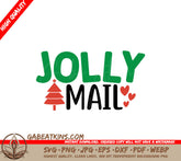 Christmas Tree & Hearts Jolly Mail SVG SVG