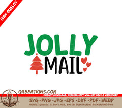 Christmas Tree & Hearts Jolly Mail SVG SVG