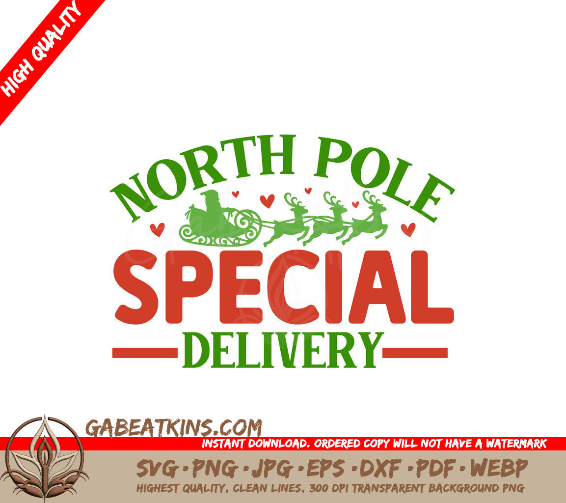 North Pole Special Delivery SVG Sticker SVG
