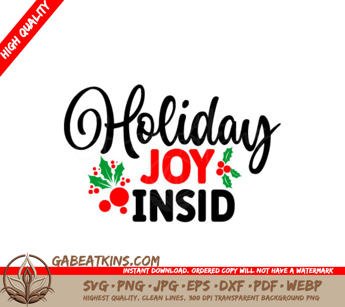 Holiday Joy Inside SVG Sticker SVG