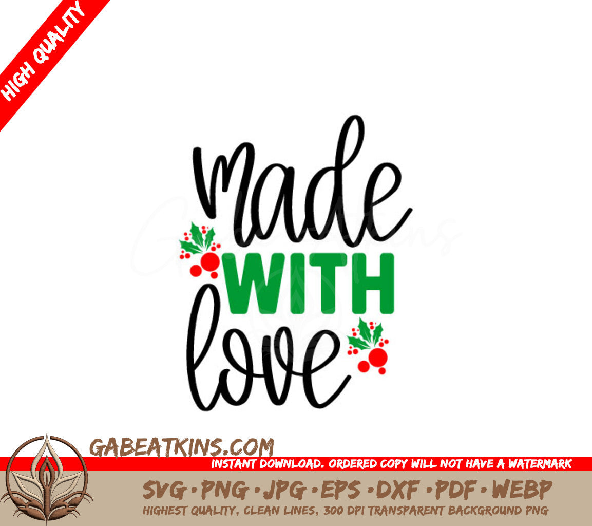 Christmas Made With Love SVG Sticker SVG