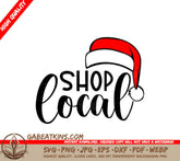 Shop Local Santa Hat SVG Sticker SVG