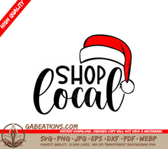 Shop Local Santa Hat SVG Sticker SVG