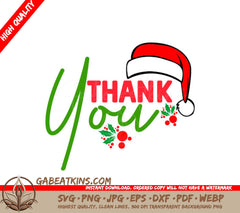 Christmas Thank You SVG Sticker SVG