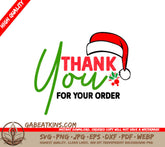 Santa Hat Thank You Order SVG SVG