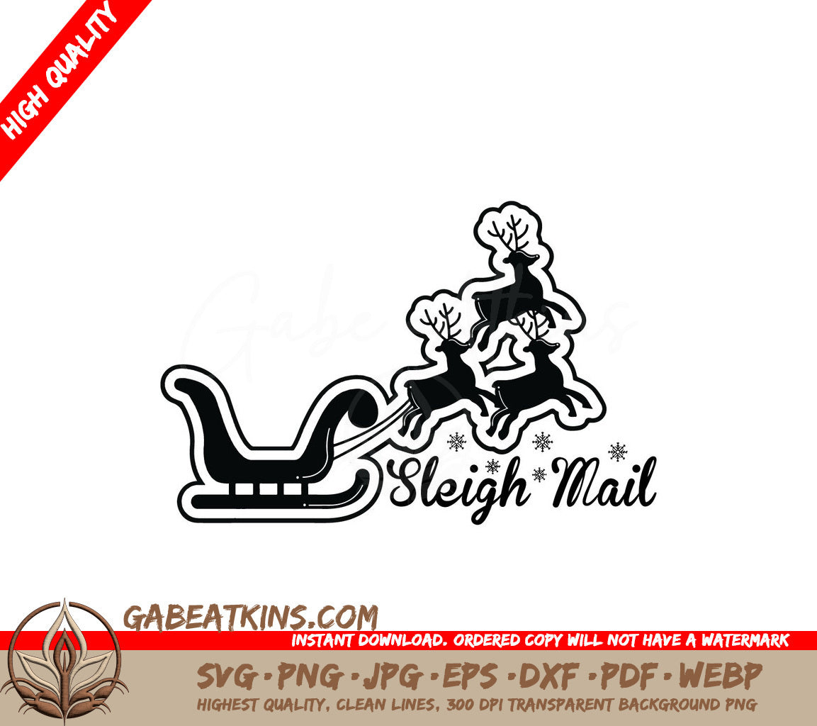 Sleigh Mail Christmas SVG Sticker SVG