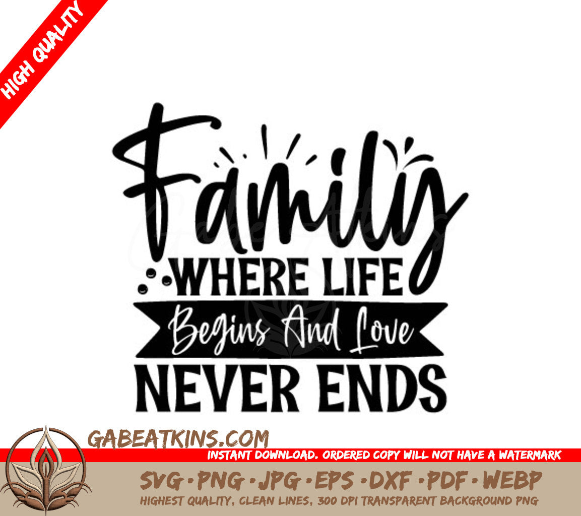 Family Love Begins SVG Sticker SVG