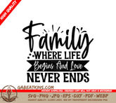 Family Love Begins SVG Sticker SVG