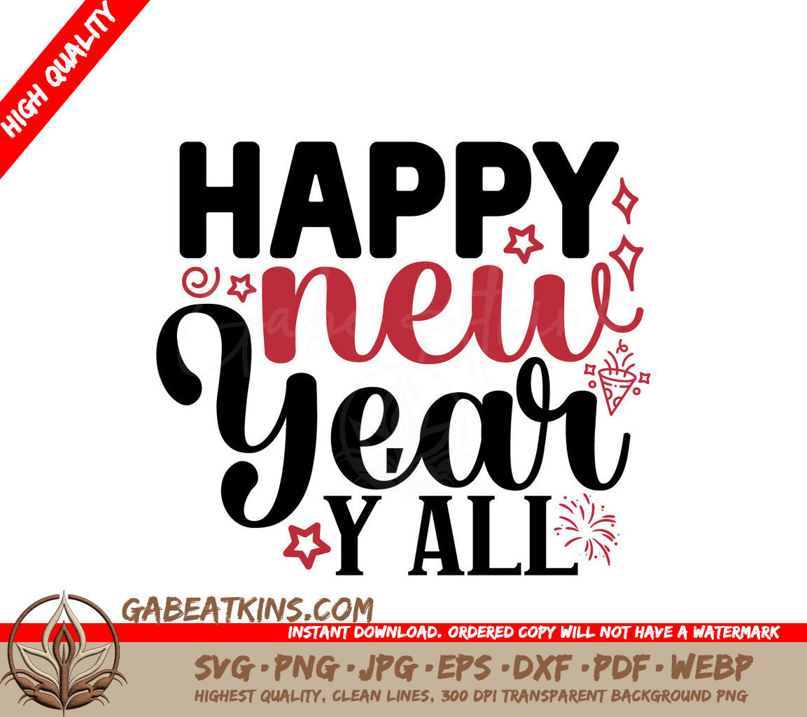Happy New Year Yall SVG Sticker SVG