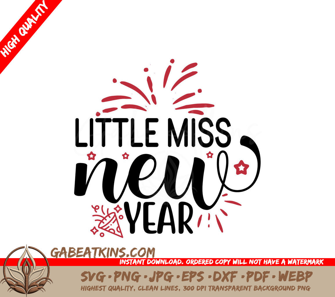 Little Miss New Year Fireworks SVG SVG